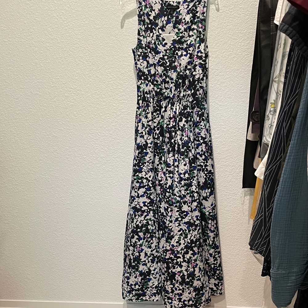 Banana Republic Black and White Floral Maxi Dress
